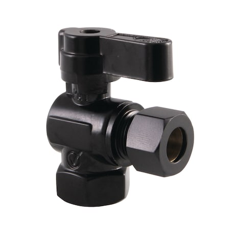 Kingston Brass KF3310MB 3/8" FIP X 3/8" OD Comp Angle Stop Valve, Matte Black KF3310MB